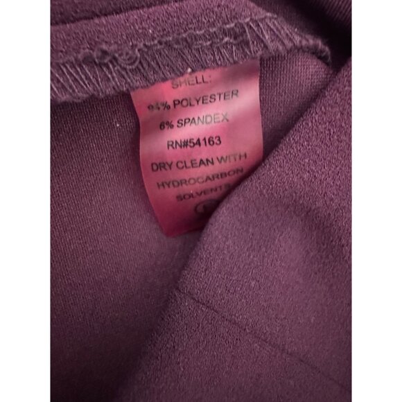 Calvin Klein Dark Purple Bell Sleeve Stretch Crepe Sheath Dress Size 12 Classic - Picture 7 of 8